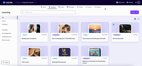 Creating course (GIF)